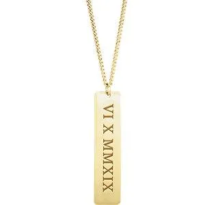 14K Rose Gold-Plated Roman Date Necklace