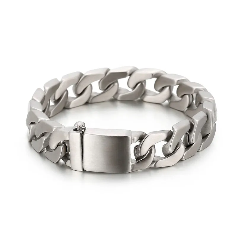 14mm Brushed  Cuban Bracelet