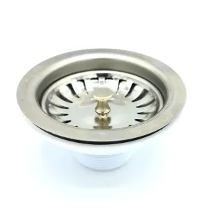 90mm Universal Kitchen Sink Waste With Stainless Steel Strainer Basket