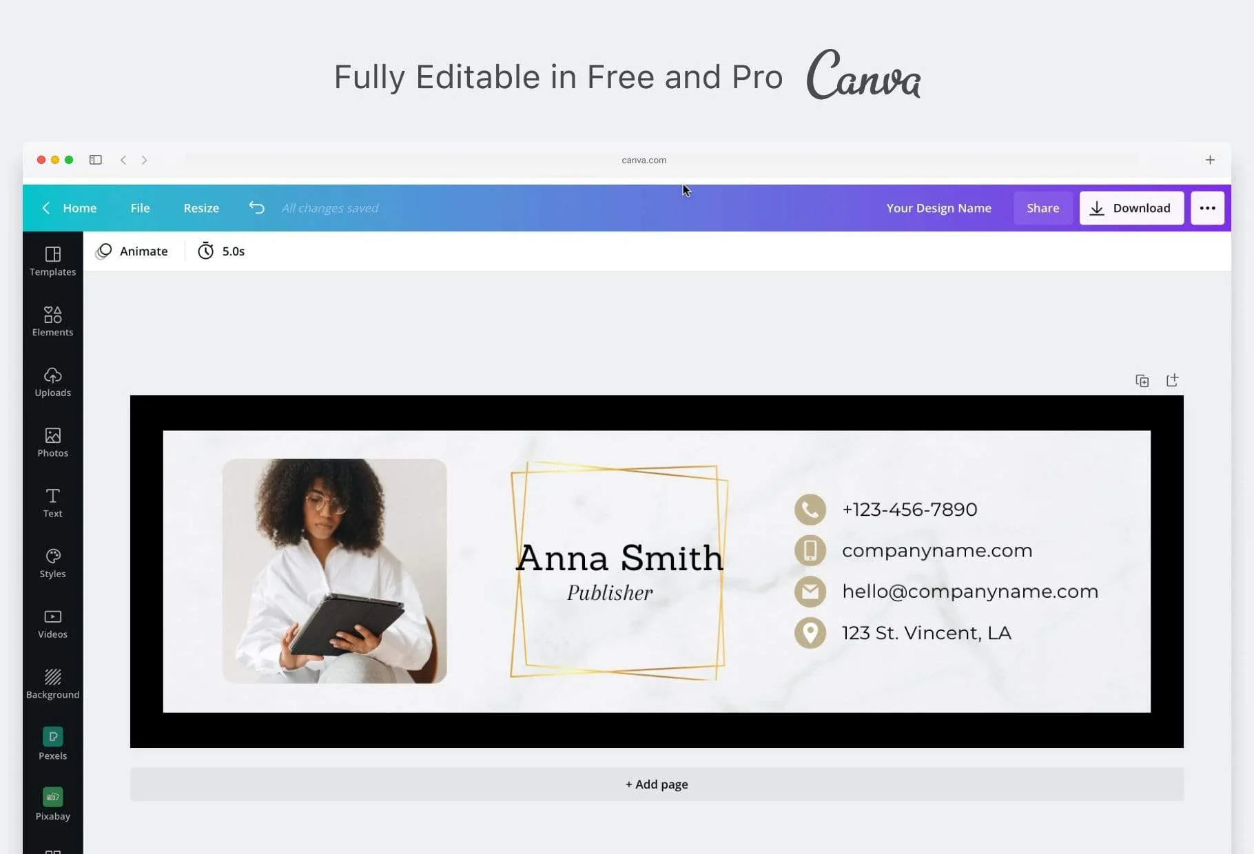 Anna Email Signature Template Editable Canva Template Rose Gold