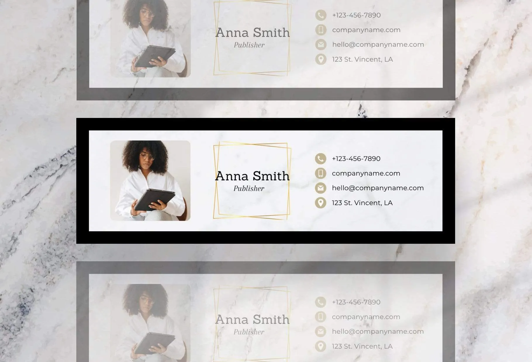 Anna Email Signature Template Editable Canva Template Rose Gold