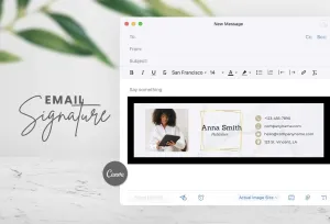 Anna Email Signature Template Editable Canva Template Rose Gold