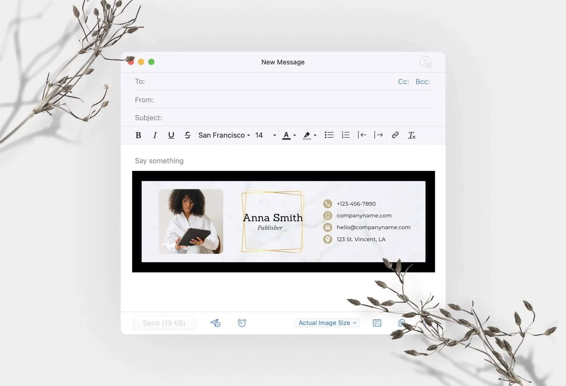 Anna Email Signature Template Editable Canva Template Rose Gold