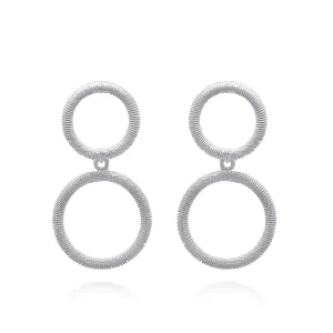ASHER DOUBLE CIRCLE SILVER MEDIUM EARRINGS