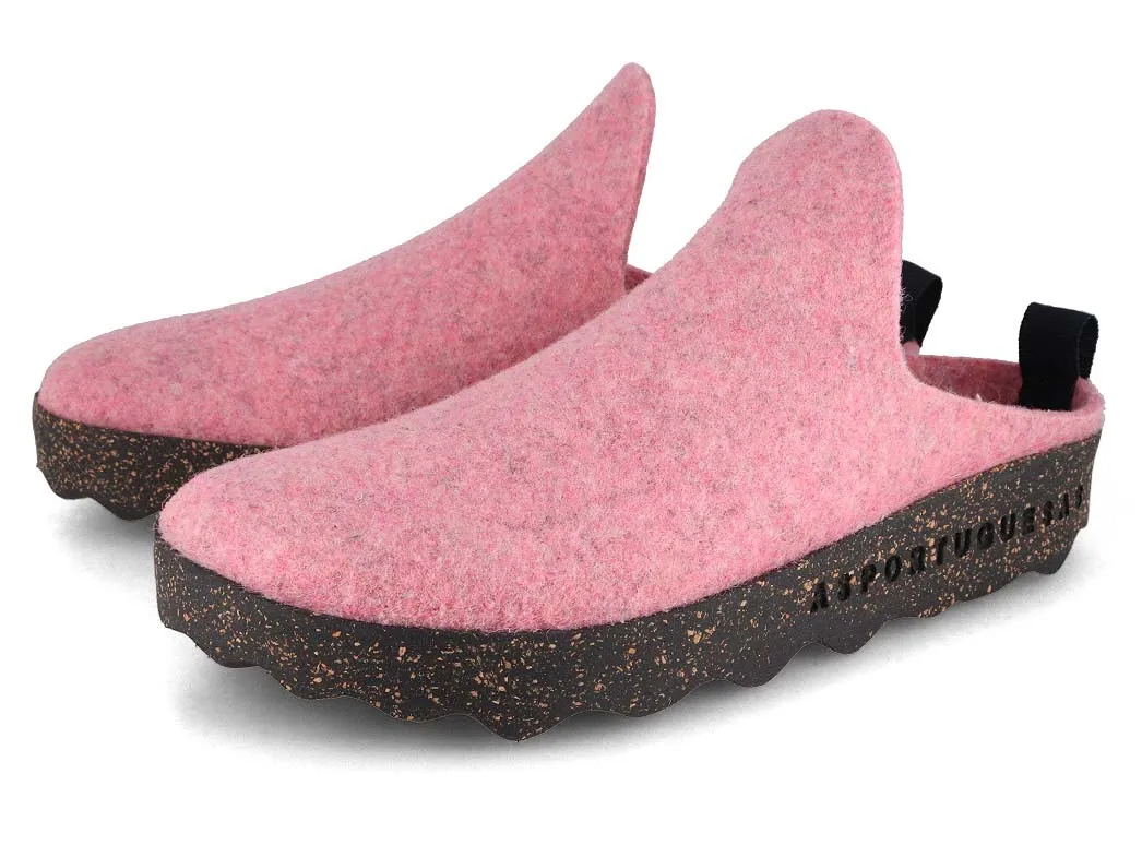 ASPORTUGUESAS Women Felt Clogs 'Come', pink