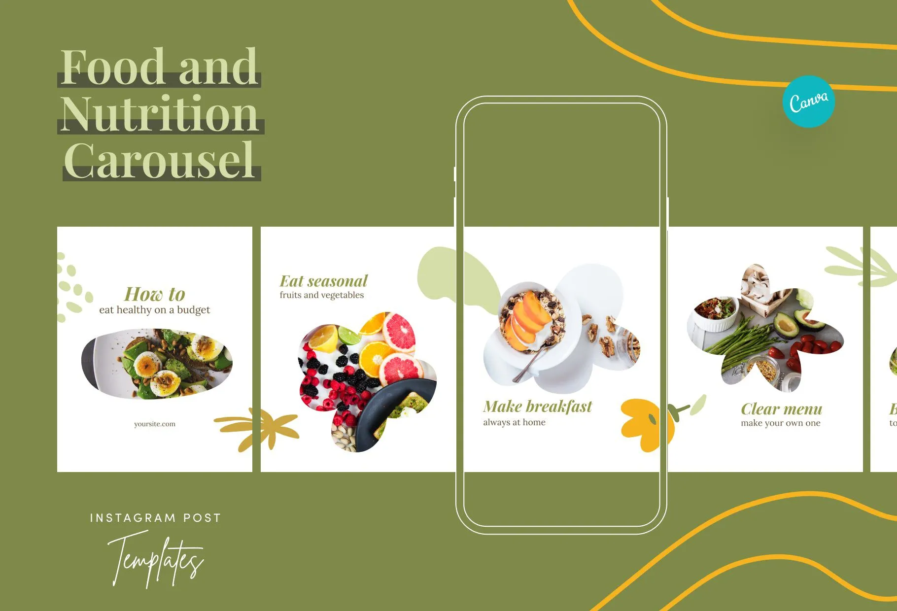 Avery Food and Nutrition 6-Page Carousel Canva Template