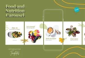 Avery Food and Nutrition 6-Page Carousel Canva Template