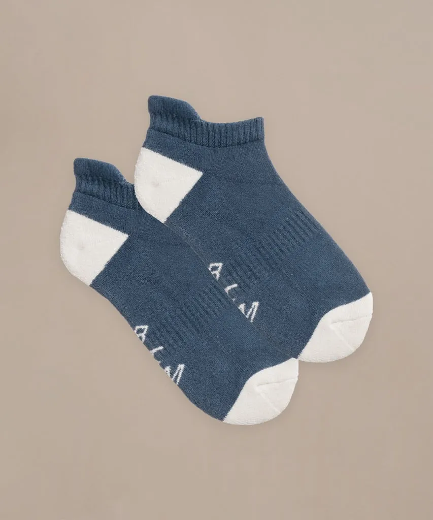 Bamboo Trainer Socks in Blue/Crema by BAM - 4 Pack