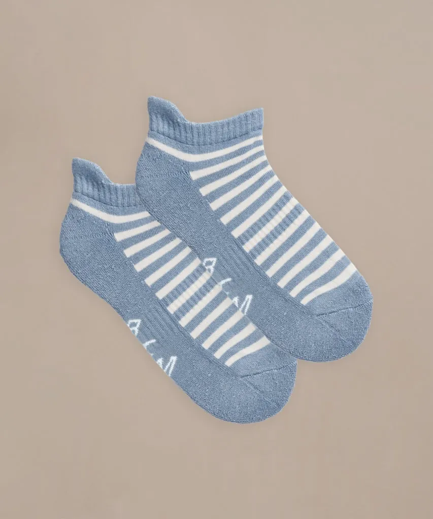 Bamboo Trainer Socks in Blue/Crema by BAM - 4 Pack