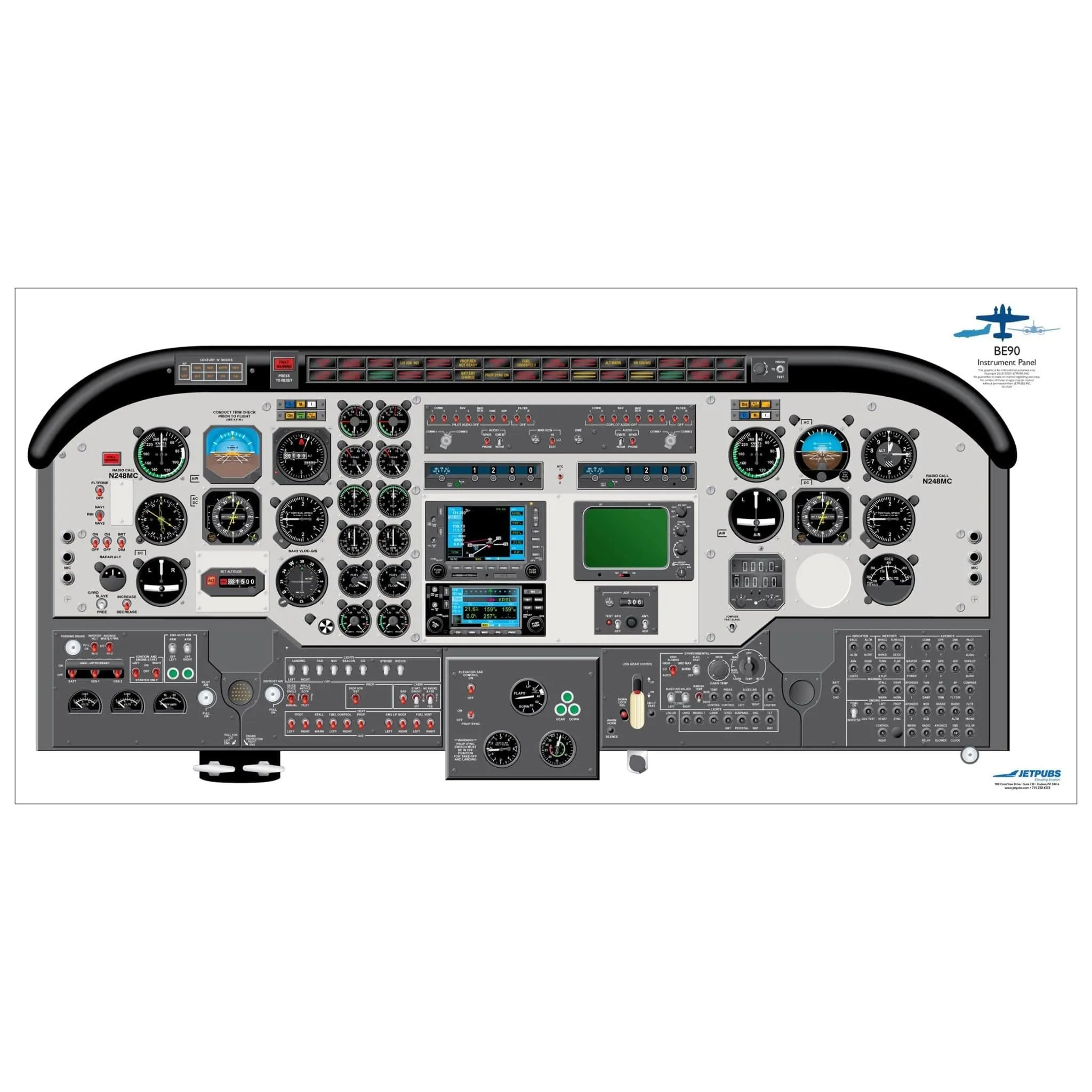 Beechcraft 18" x 36" Cockpit Posters