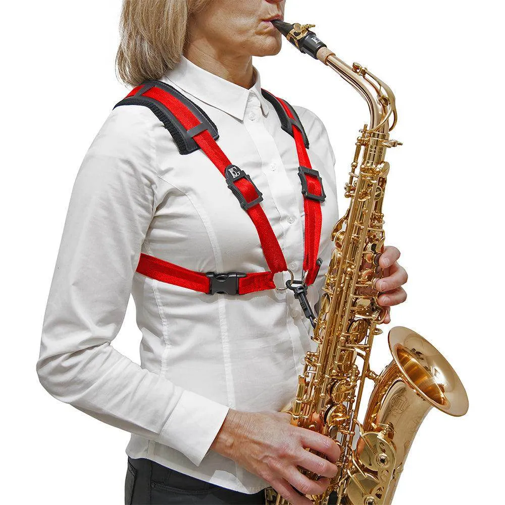 BG A  & T Sax Comfort Harness Women XL ~ Red ~ Snap Hook
