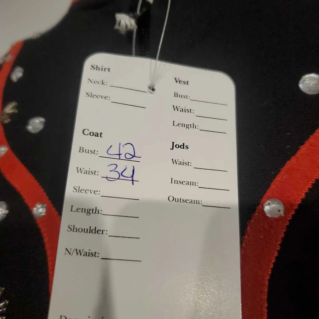 Black and Red Western Jacket with Chaps