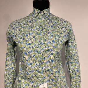 Blue and green flower shirt