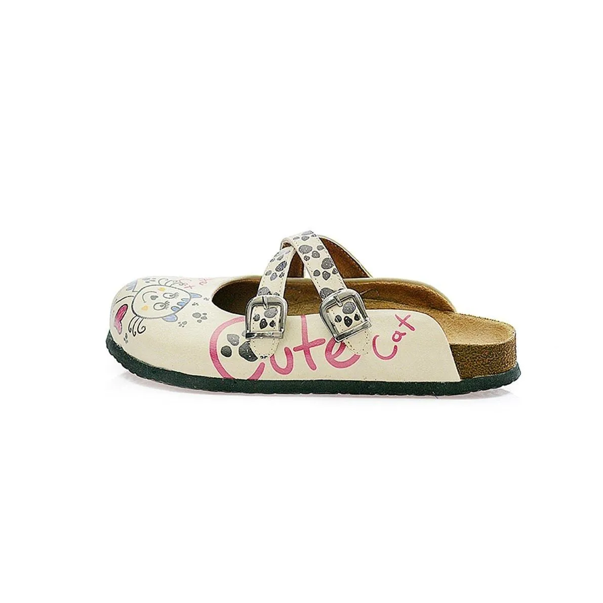 Blue, Pink, Black, Pussy and Hearted Charming Cat Patterned Clogs - CAL109
