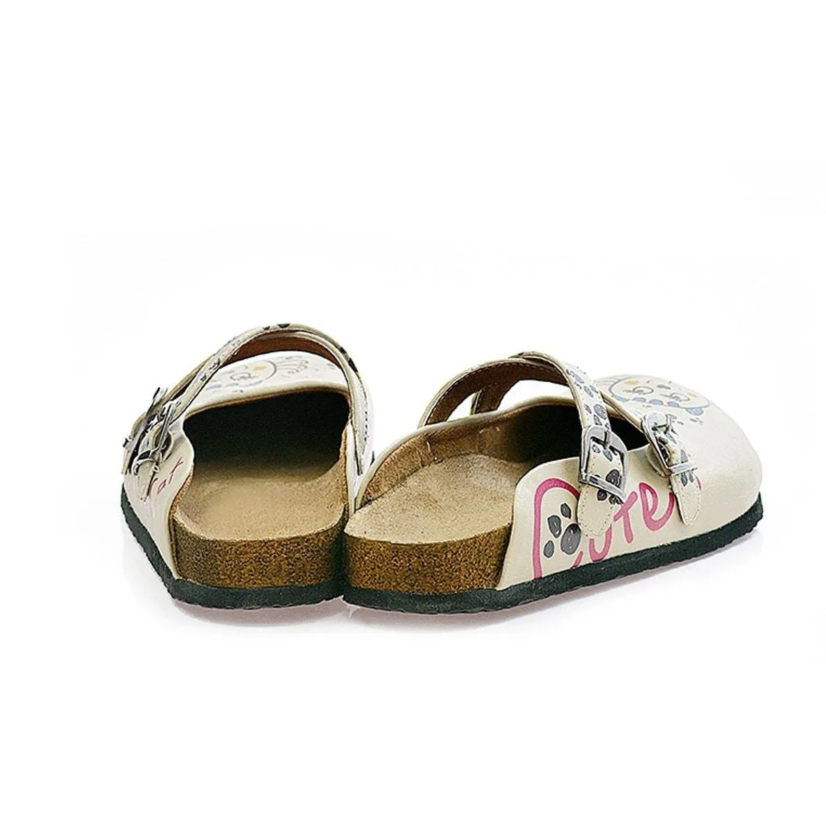 Blue, Pink, Black, Pussy and Hearted Charming Cat Patterned Clogs - CAL109