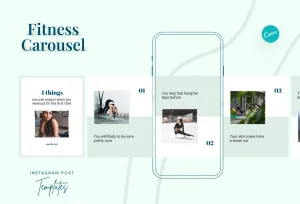 Brielle Fitness 6-Page Carousel Canva Template
