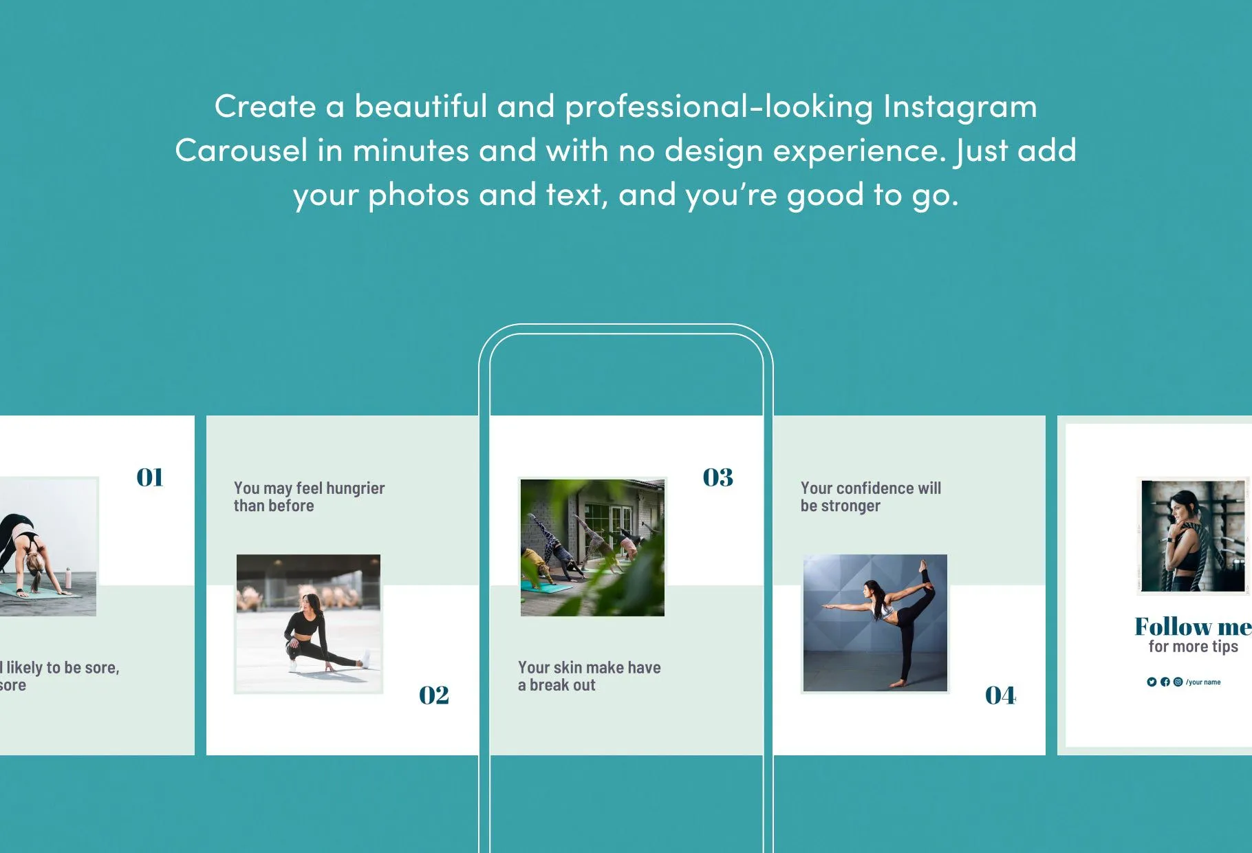 Brielle Fitness 6-Page Carousel Canva Template