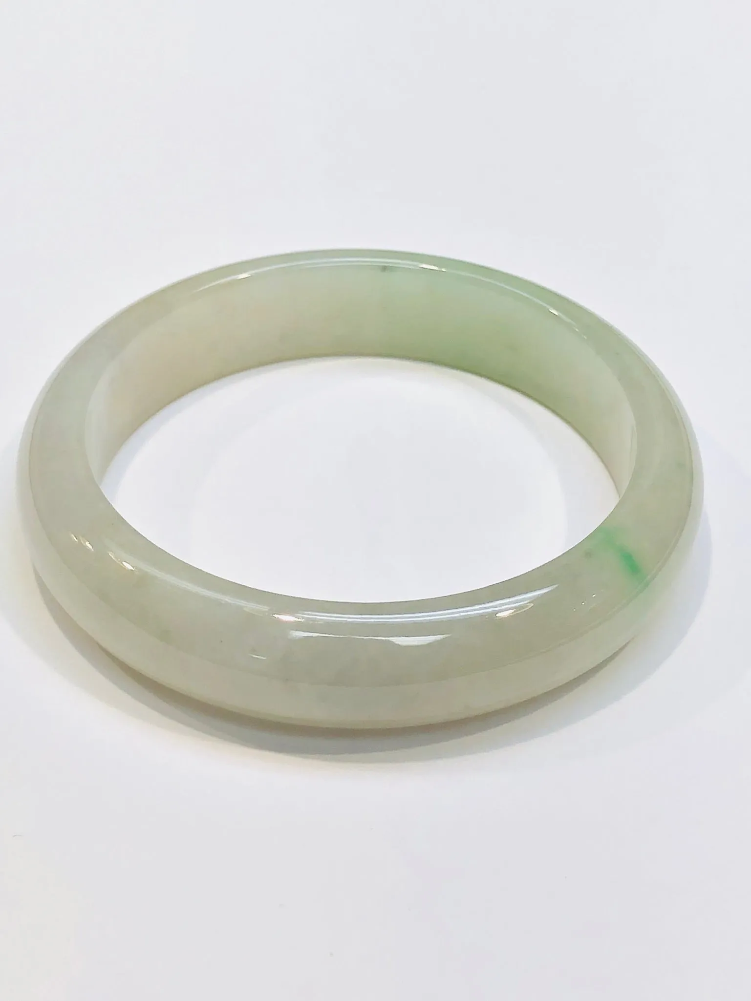 Burmese Icy Green Jadeite Comfort Fit Bangle