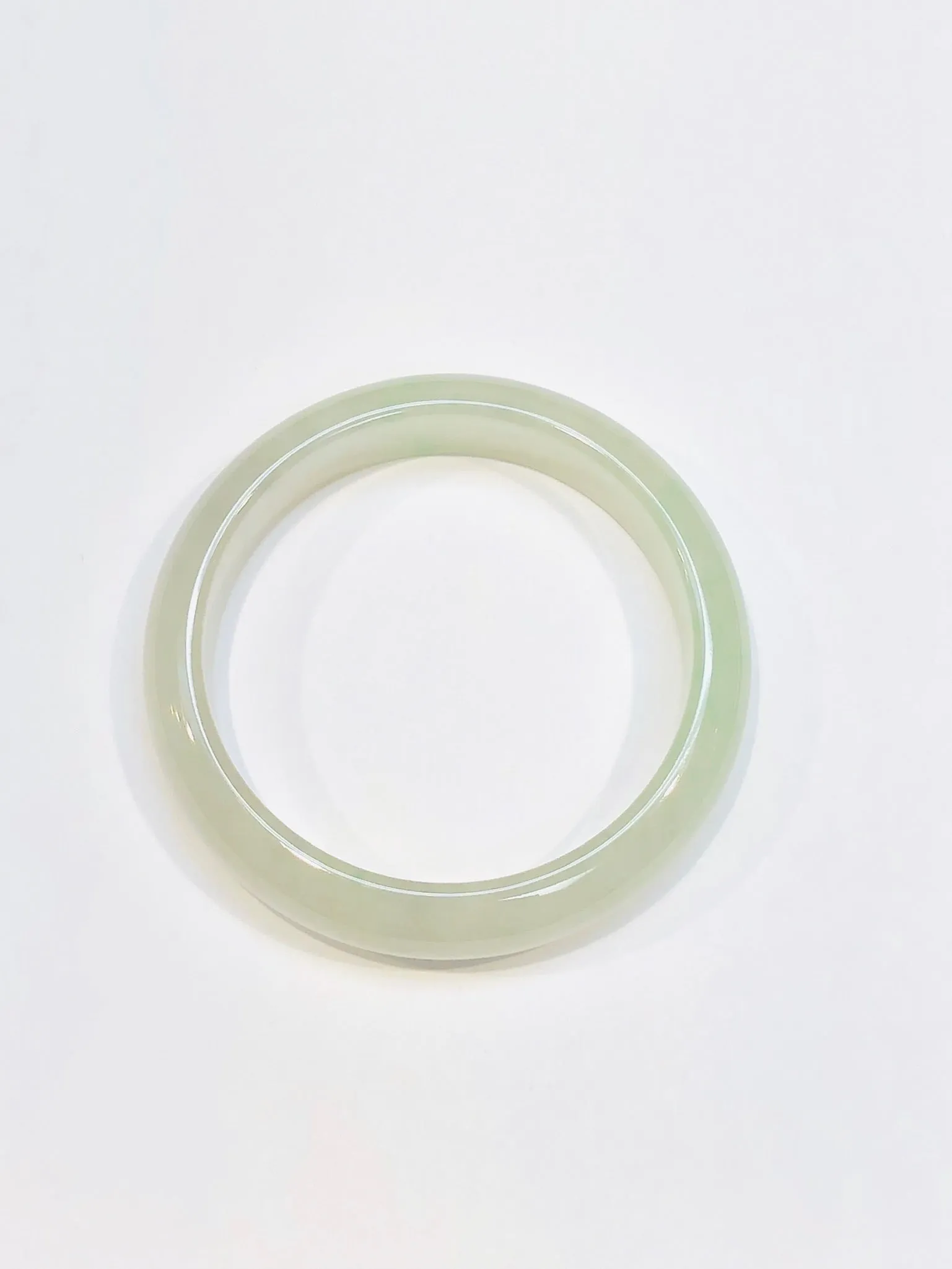 Burmese Icy Green Jadeite Comfort Fit Bangle