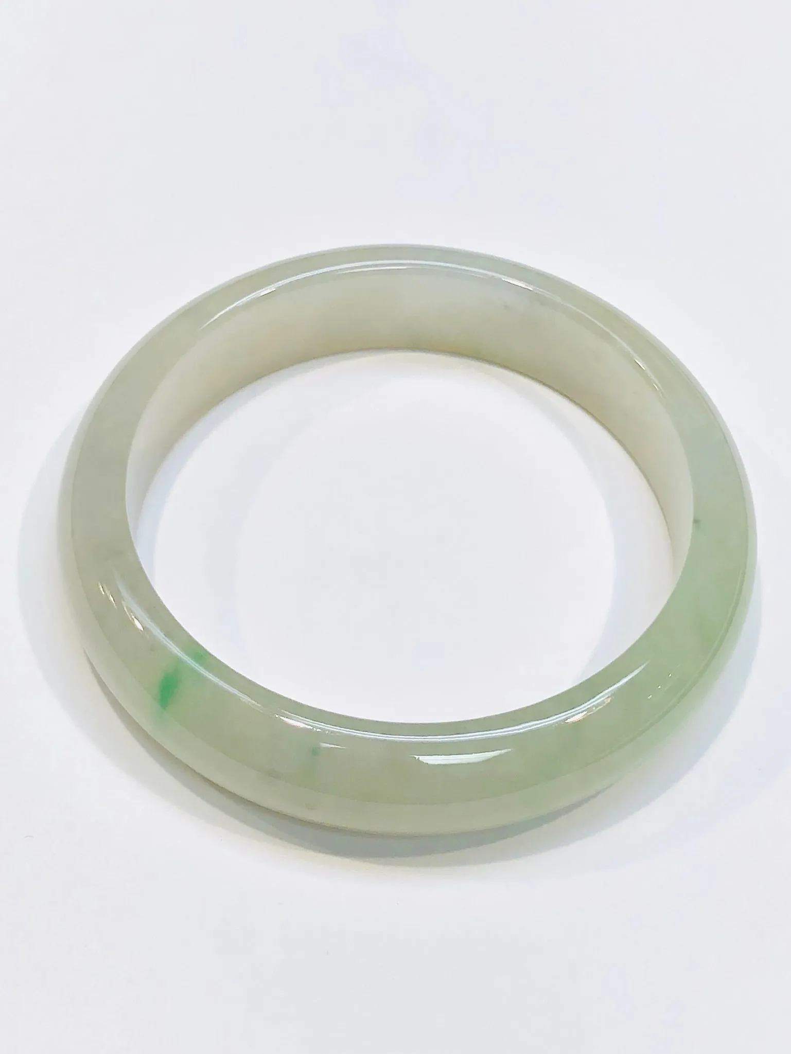 Burmese Icy Green Jadeite Comfort Fit Bangle