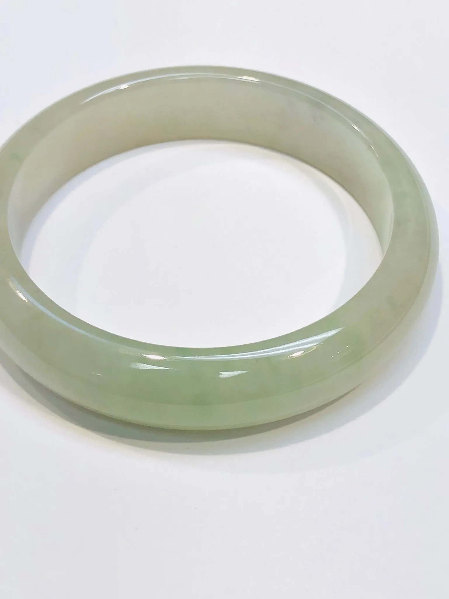 Burmese Icy Green Jadeite Comfort Fit Bangle