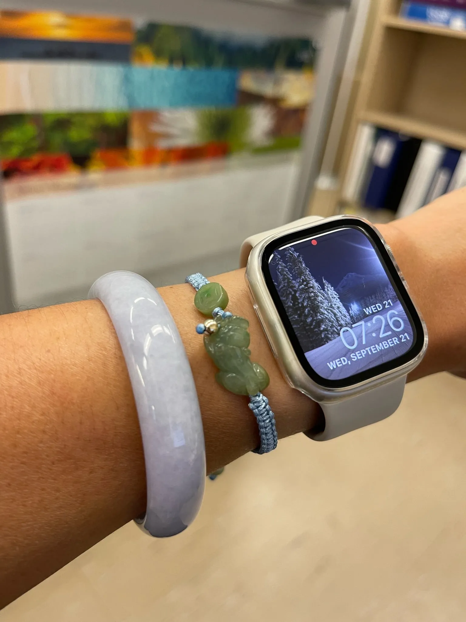 Burmese Lavender Jadeite Comfort Fit Bangle