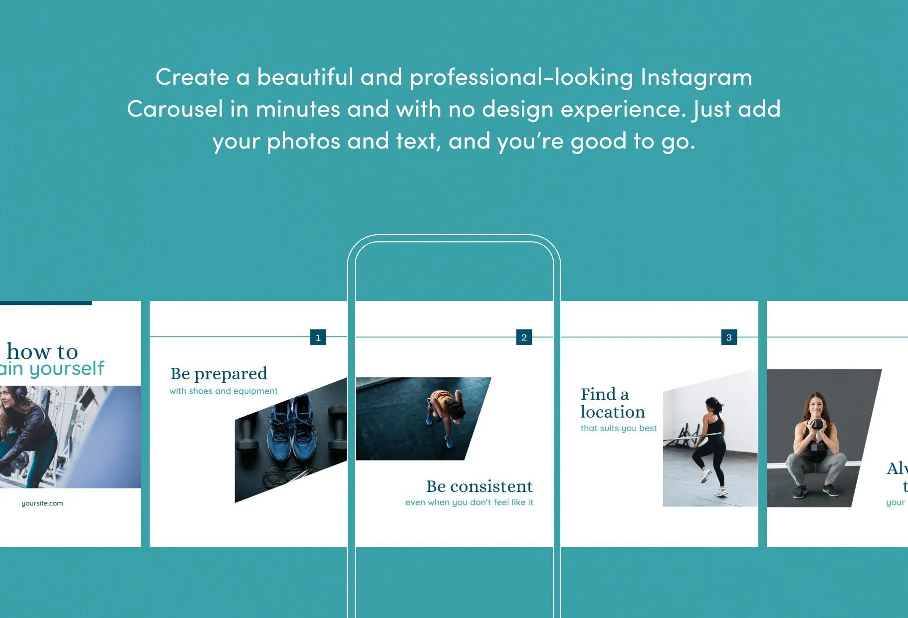 Camila Fitness 6-Page Carousel Canva Template