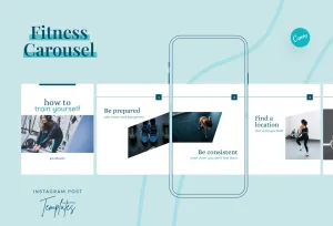 Camila Fitness 6-Page Carousel Canva Template