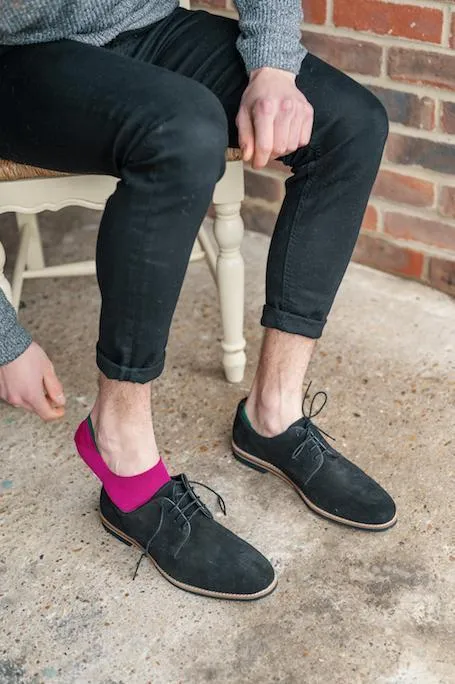 Cerise "No-Show" Bamboo Socks