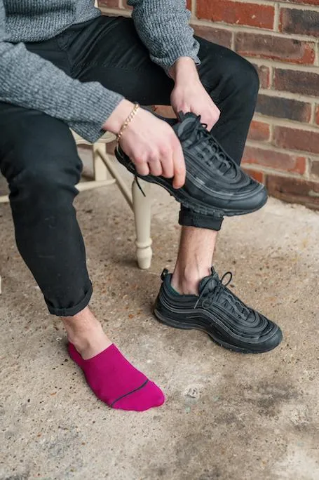 Cerise "No-Show" Bamboo Socks