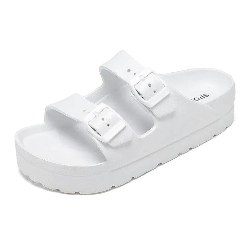 Comwarm Fashion Women's Clogs Sandals Platform Flip-flops Female Outdoor Thick Sole Beach Sandals with Arch Support Home Sandals