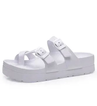Comwarm Fashion Women's Clogs Sandals Platform Flip-flops Female Outdoor Thick Sole Beach Sandals with Arch Support Home Sandals