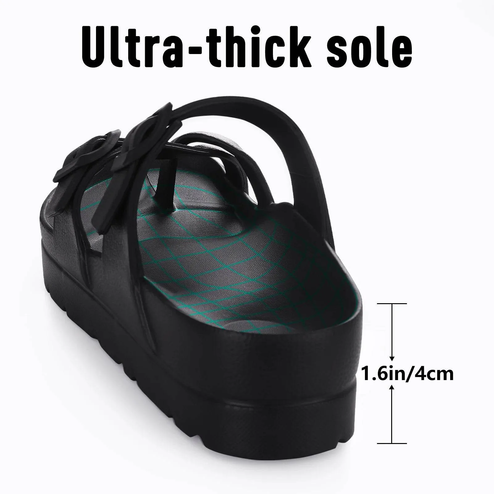 Comwarm Fashion Women's Clogs Sandals Platform Flip-flops Female Outdoor Thick Sole Beach Sandals with Arch Support Home Sandals