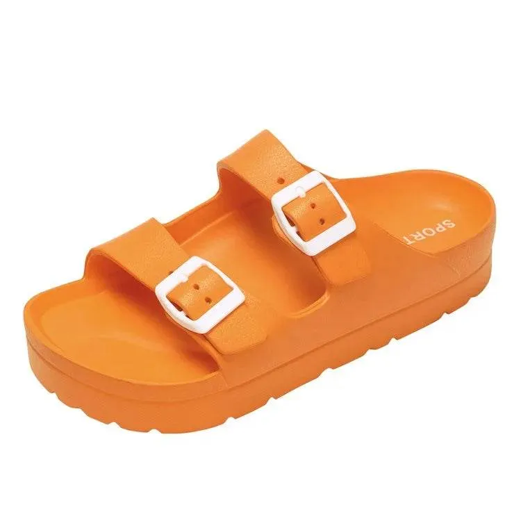 Comwarm Fashion Women's Clogs Sandals Platform Flip-flops Female Outdoor Thick Sole Beach Sandals with Arch Support Home Sandals
