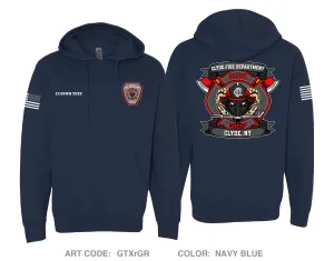 CUSTOM Clyde Fire Department Comfort Unisex Hooded Sweatshirt - GTXrGR