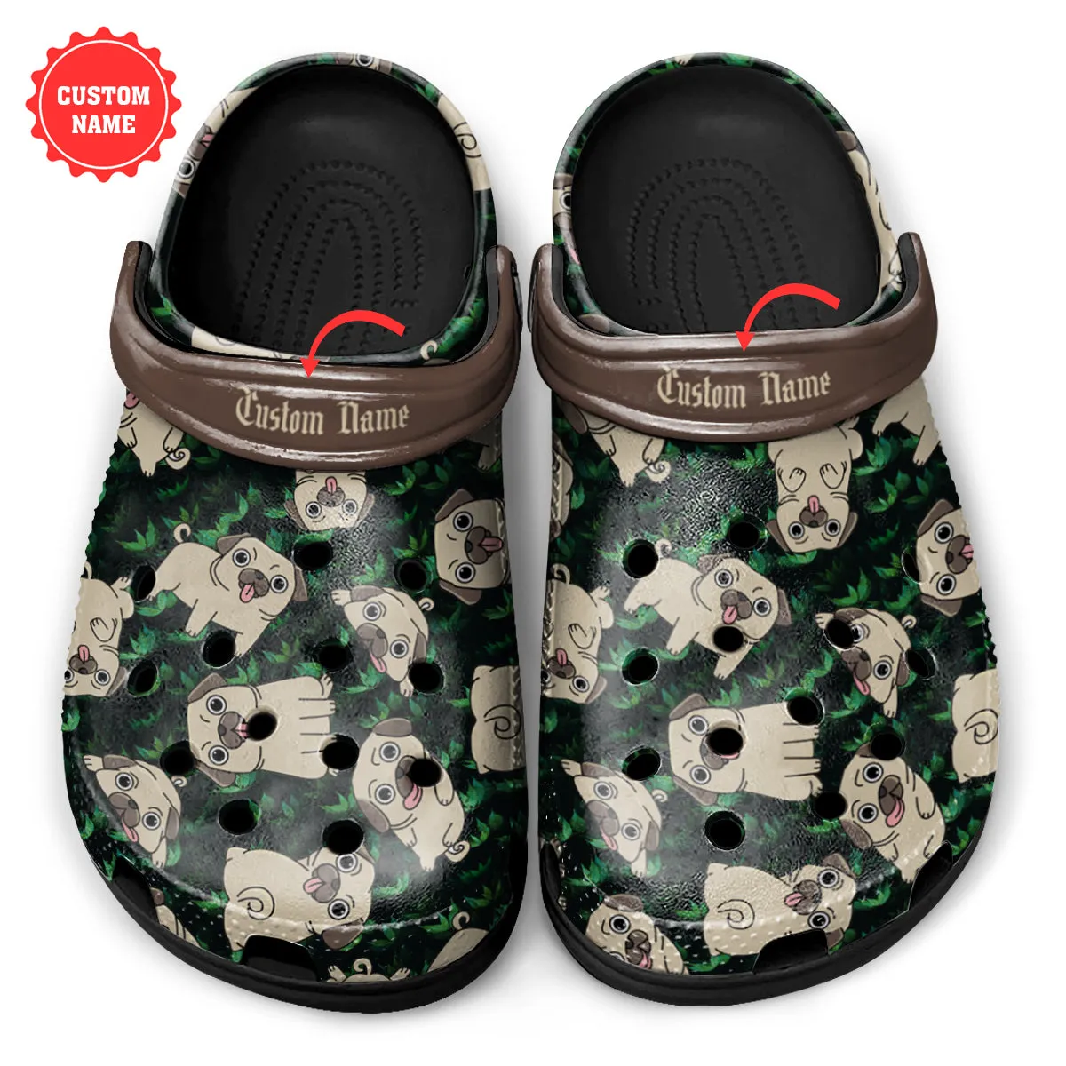 [Custom Name] Clogs Designed For Pug Lovers