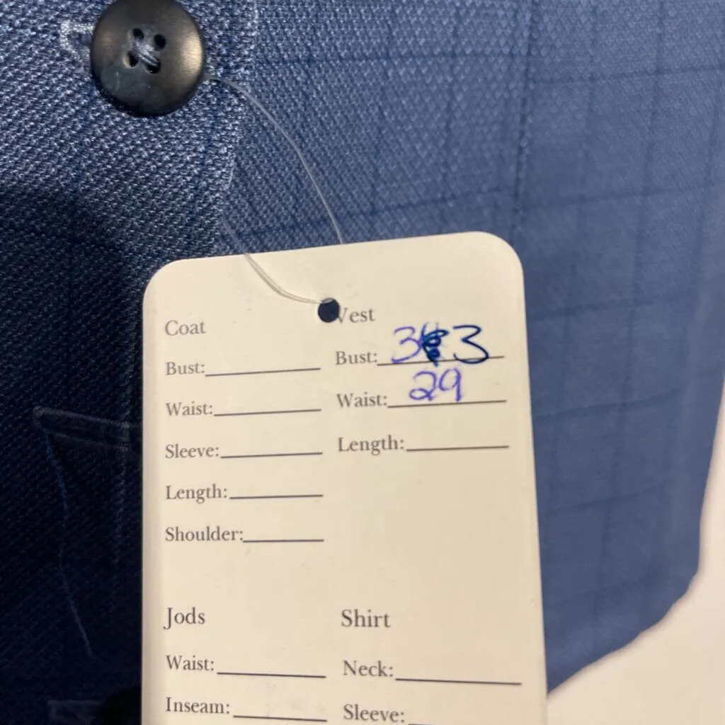 Dark Blue Windowpane Vest