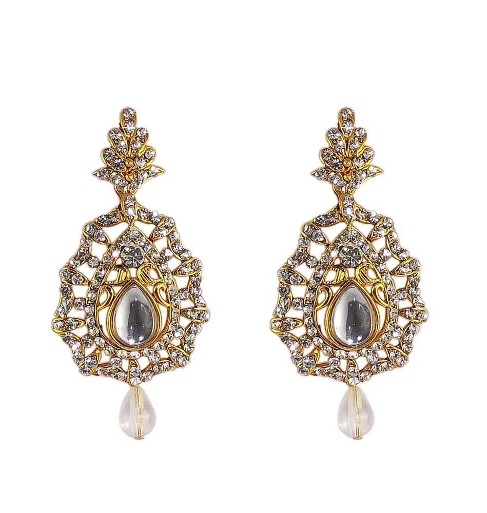 Elegant Beauty Stone Studded Earrings Dangle and Drop