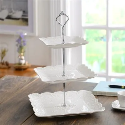 Elegant Ceramic 2 or 3 Tier Cake Stand Serving Trays