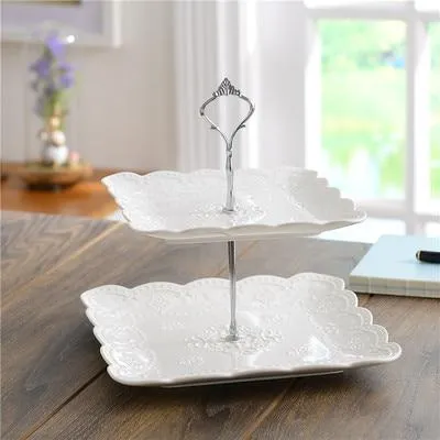 Elegant Ceramic 2 or 3 Tier Cake Stand Serving Trays