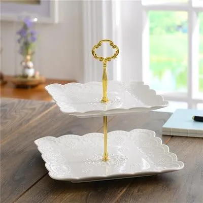 Elegant Ceramic 2 or 3 Tier Cake Stand Serving Trays