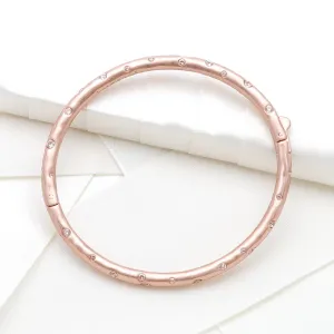 Elegant Edge Stone Bangle, Clear/Rose Gold