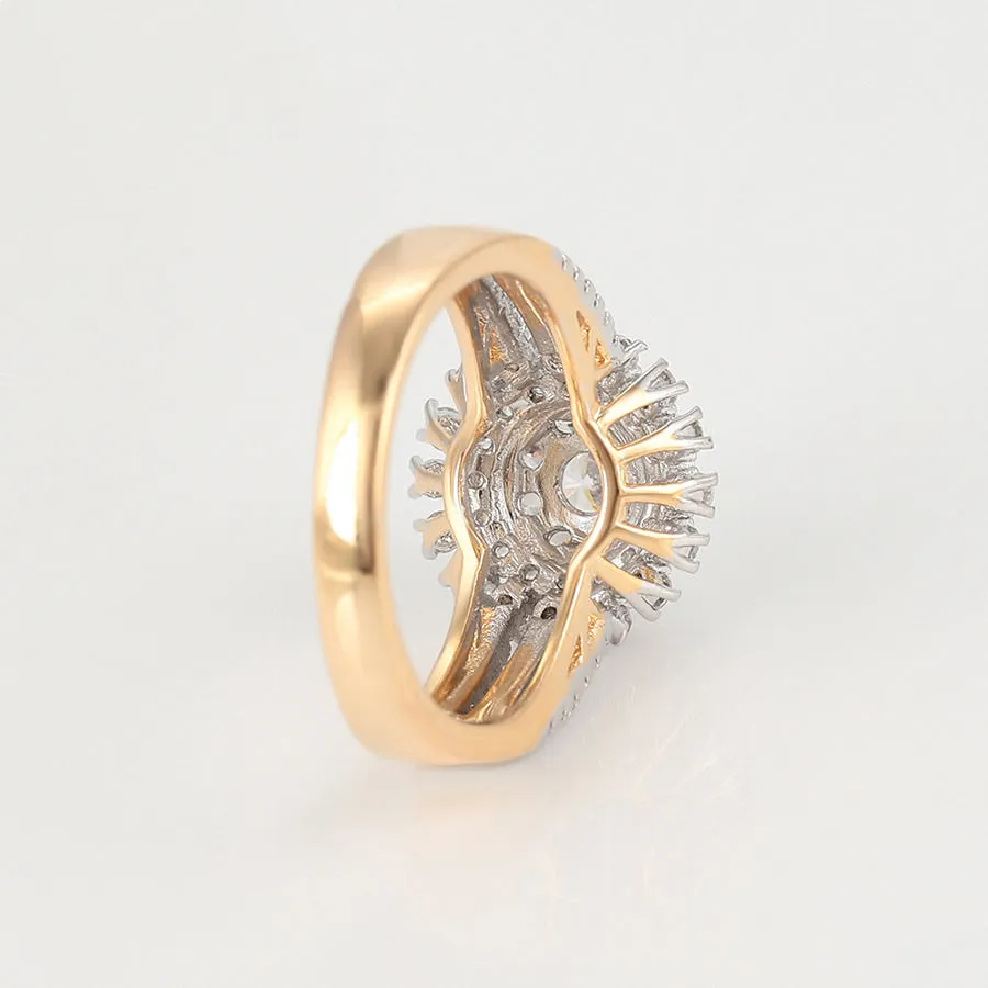 Elegant Gold Plated Round Cobic Zirconia Diamond
