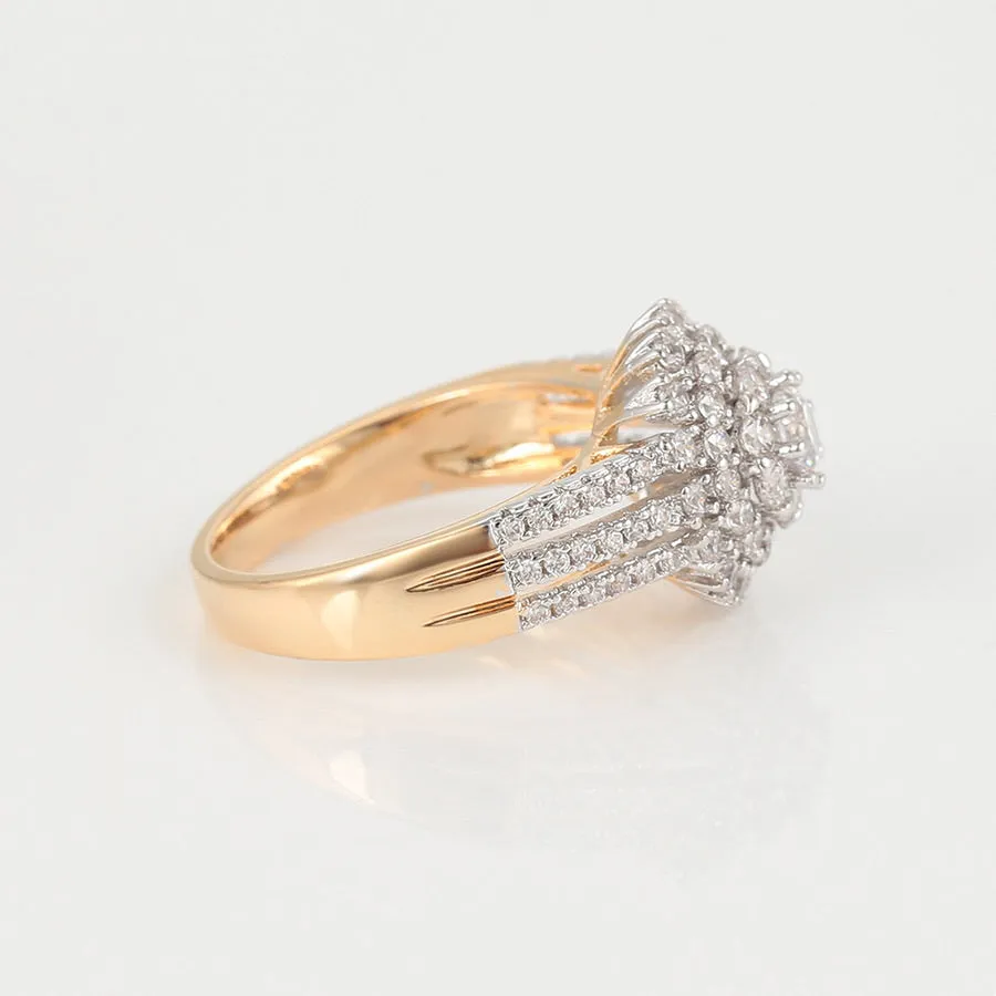 Elegant Gold Plated Round Cobic Zirconia Diamond