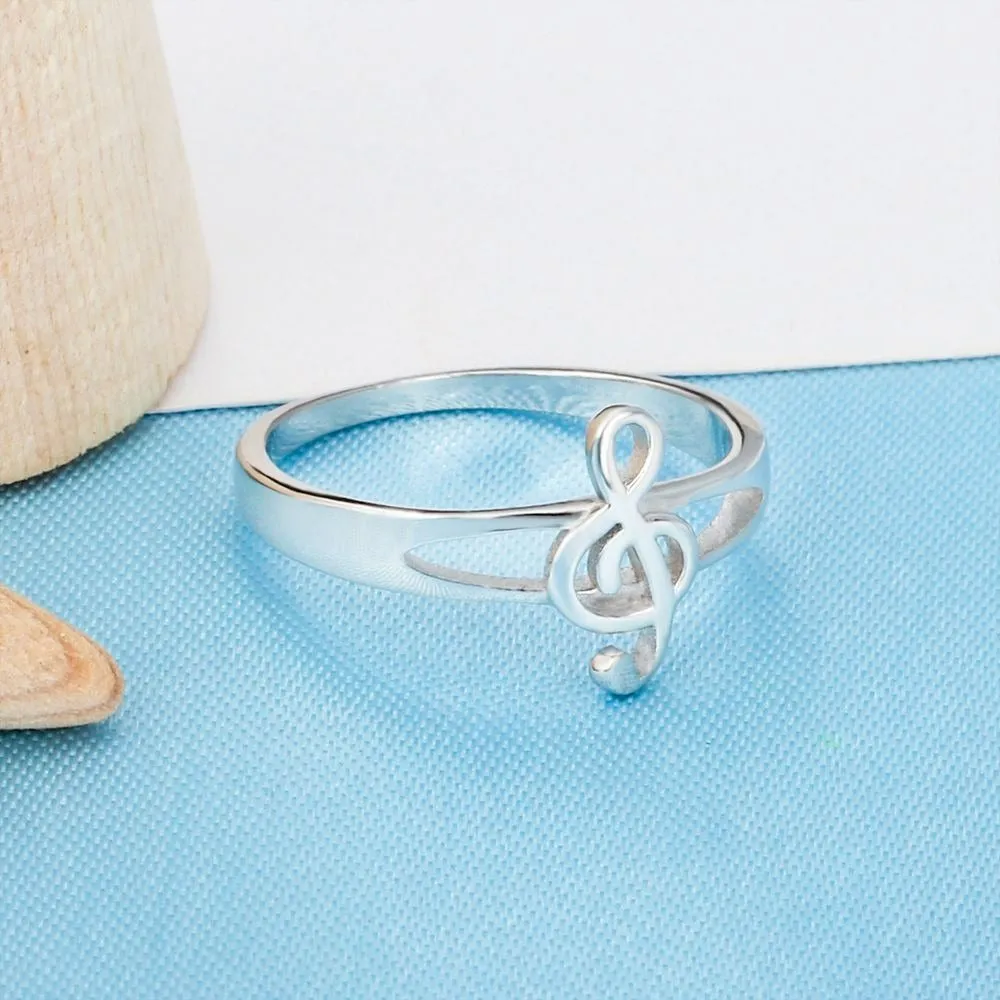 Elegant Musical Notes Rings Size 6 For Women