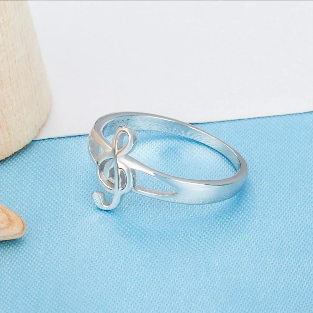 Elegant Musical Notes Rings Size 6 For Women