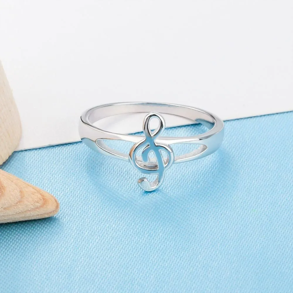 Elegant Musical Notes Rings Size 6 For Women