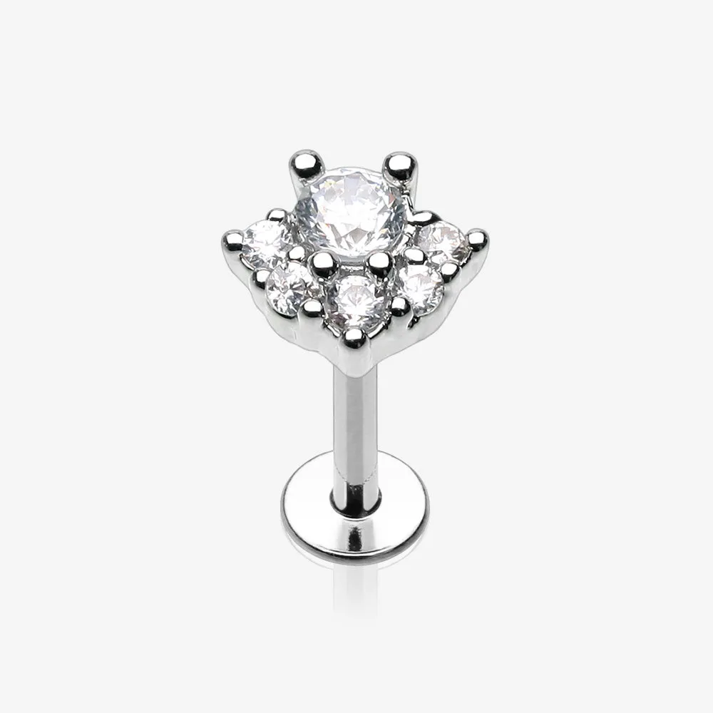 Elegant Radiant Sparkle Top Steel Labret