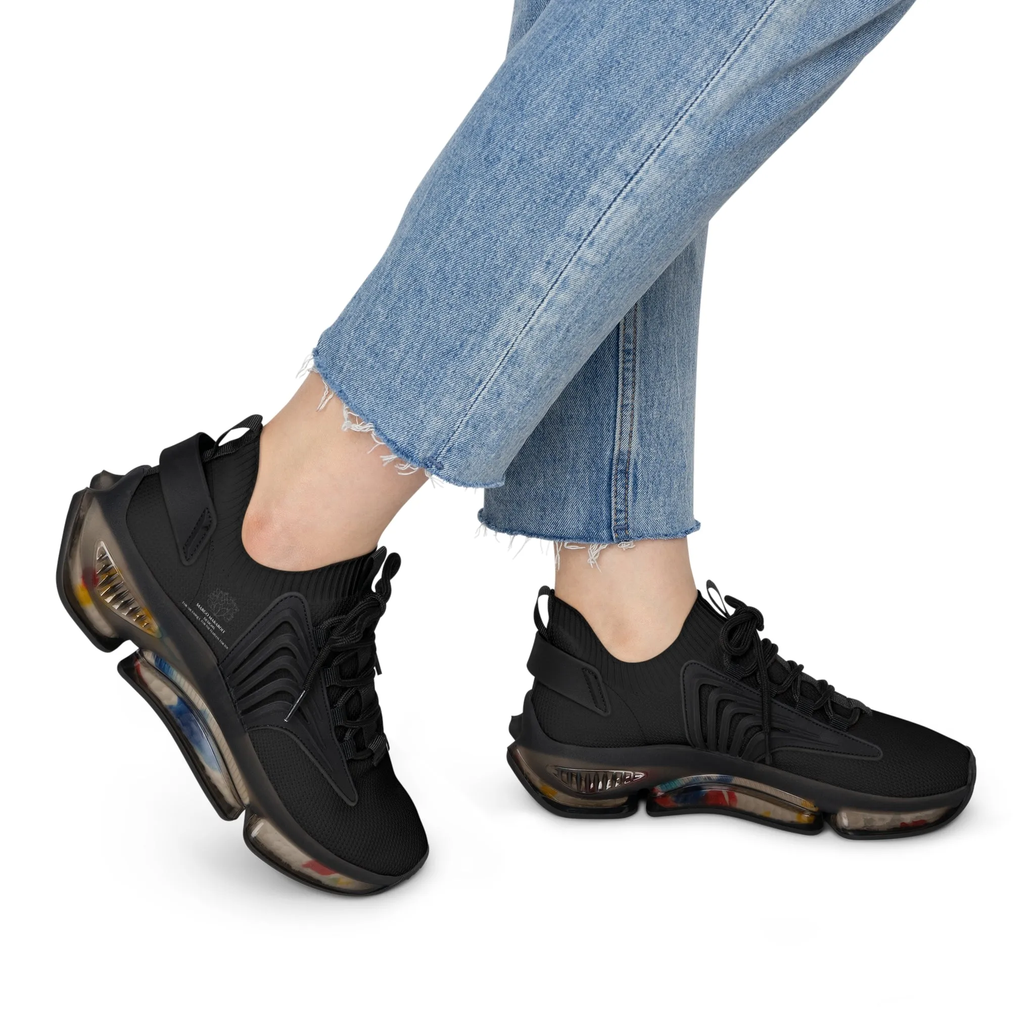 Elegant Women's Mesh Sneakers for Active Lifestyle Monochrome by Margo Makaroff - Personalization Available
