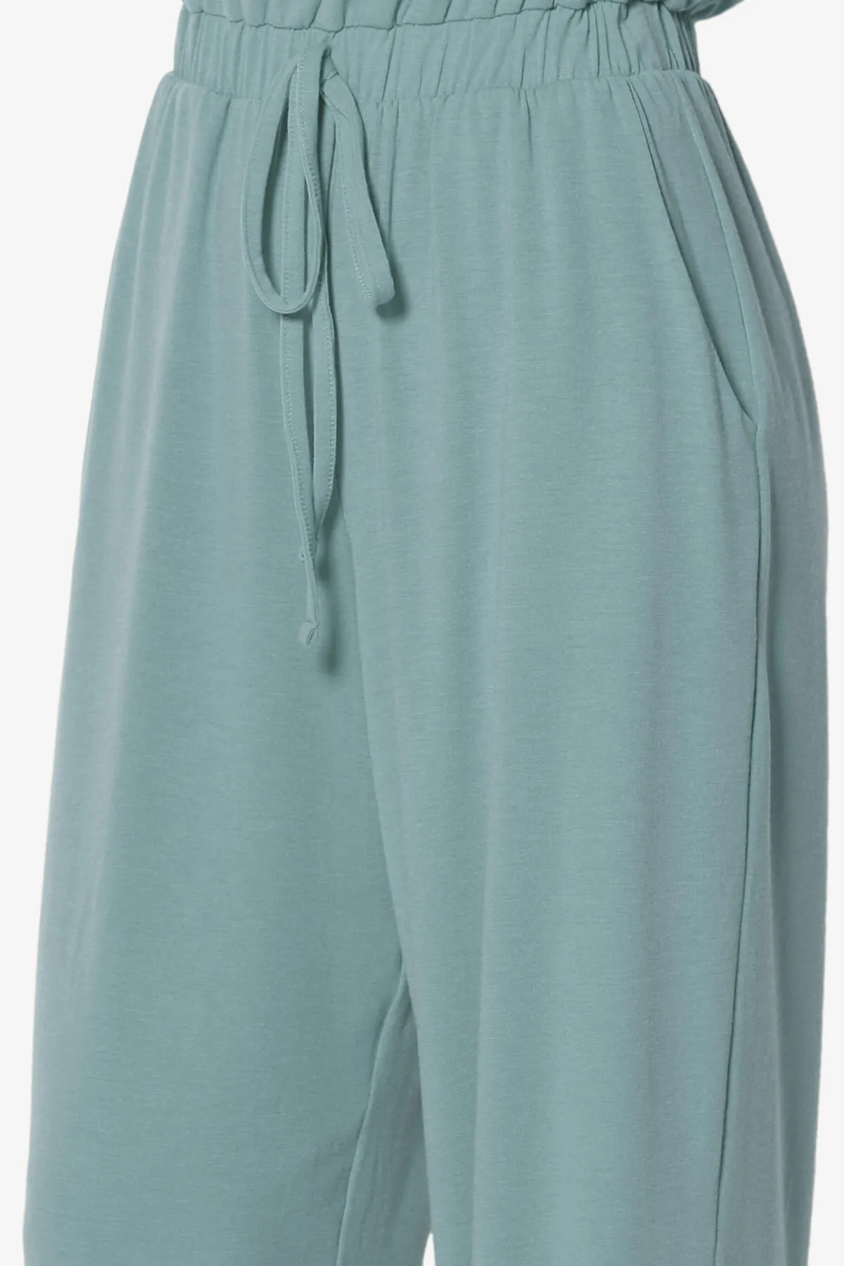 Entrada Button Scoop Neck Tank Jogger Jumpsuit PLUS